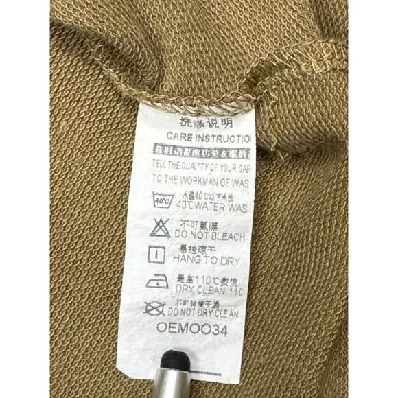 Lucky Brand Womens Size XL Asymmetrical Wrap Blouse Buckle Detail Khaki Cardigan - Picture 15 of 15